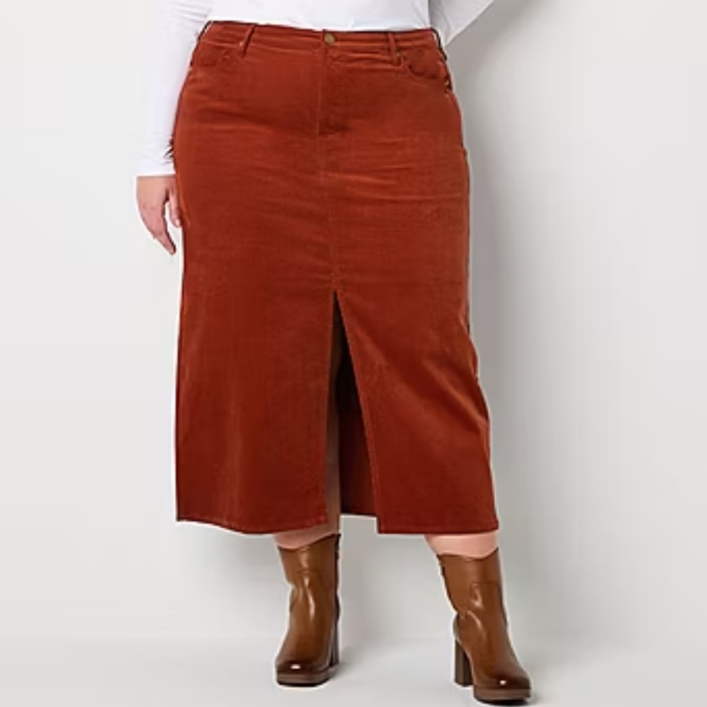 a.n.a Plus Size High Rise A-Line Corduroy Skirt - 18W